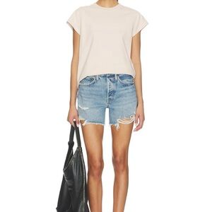 Agolde Parker Long Denim Shorts in Vacate - Size 28